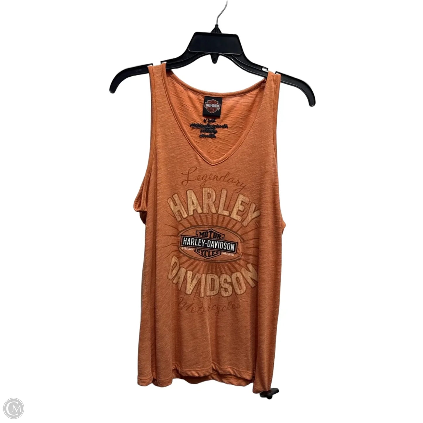 Top Sleeveless By Harley Davidson In Orange, Size: L