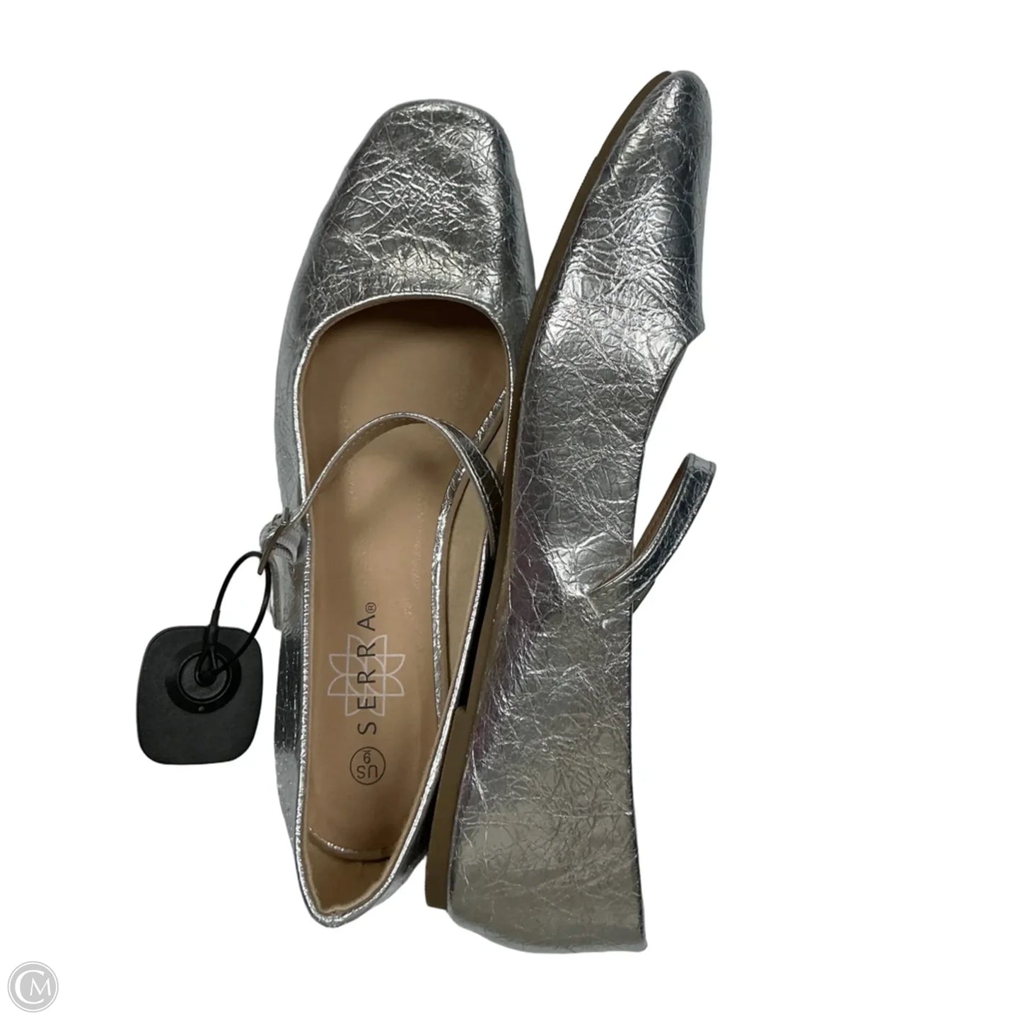 Shoes Flats By Serra In Silver, Size: 9
