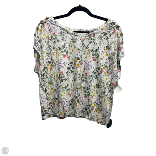 Top Short Sleeve By Cynthia Rowley In Green & Yellow, Size: Xl