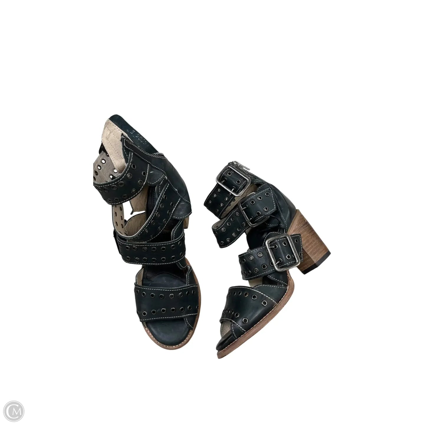 Sandals Heels Block By Freebird In Black, Size: 9