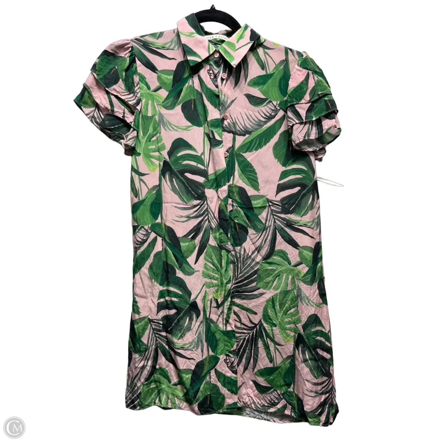 Dress Designer By Alice + Olivia In Green & Pink, Size: Xs