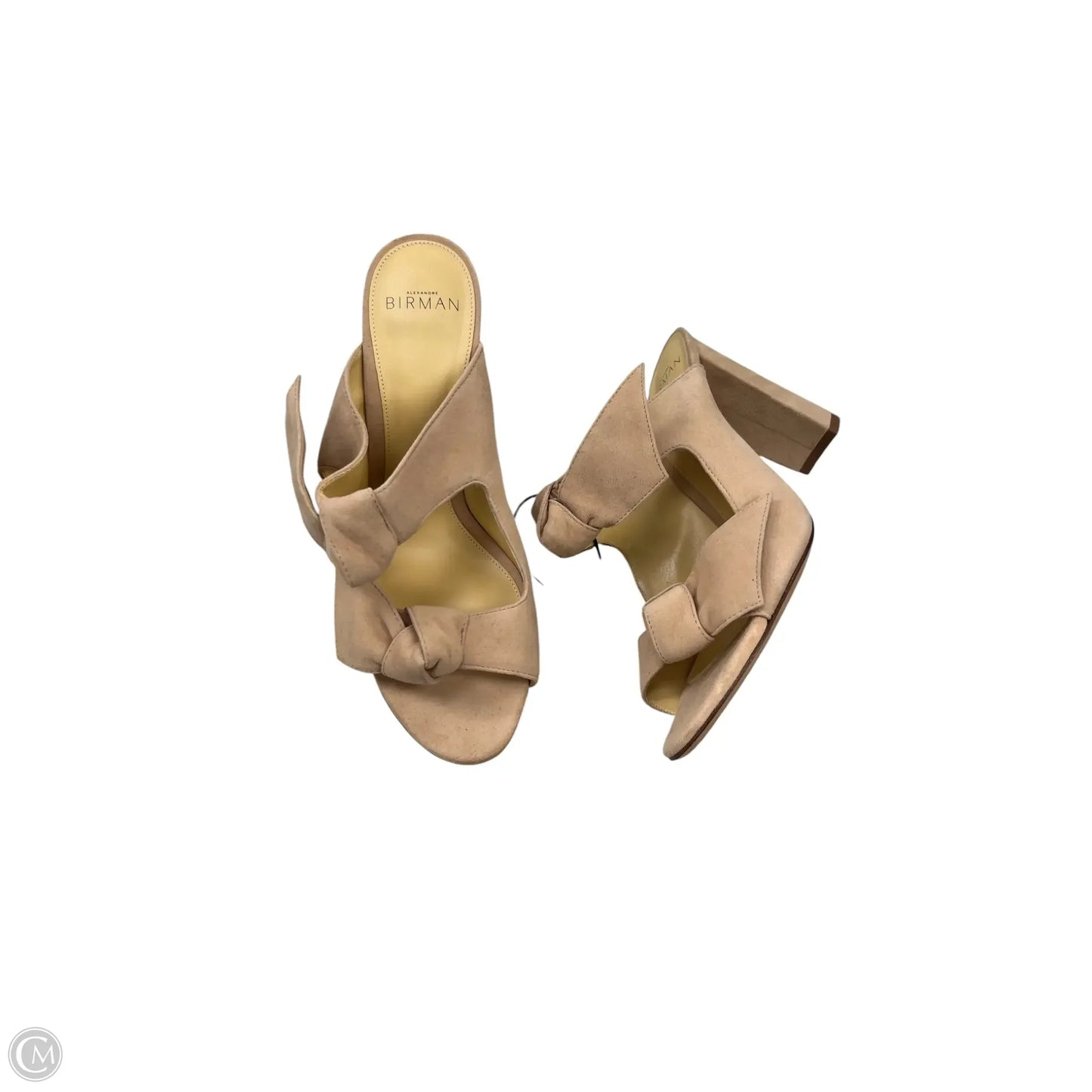 Sandals Heels Block By ALENANDRE In Tan, Size: 10