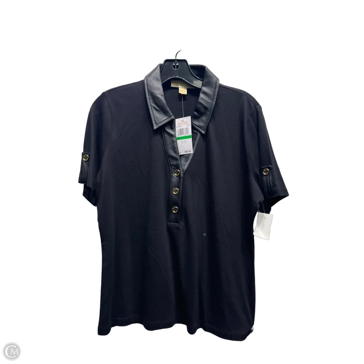 Top Short Sleeve By Michael By Michael Kors In Black, Size: L