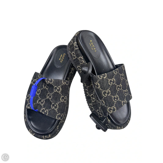 Shoes Luxury Designer By Gucci In Black, Size: 7