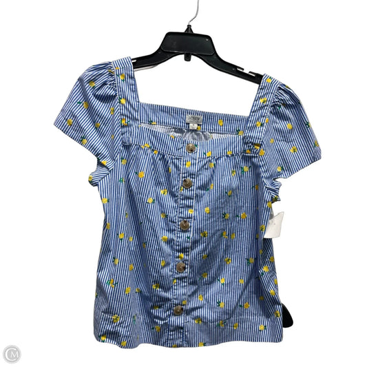 Top Short Sleeve By J. Crew In Blue & White, Size: S