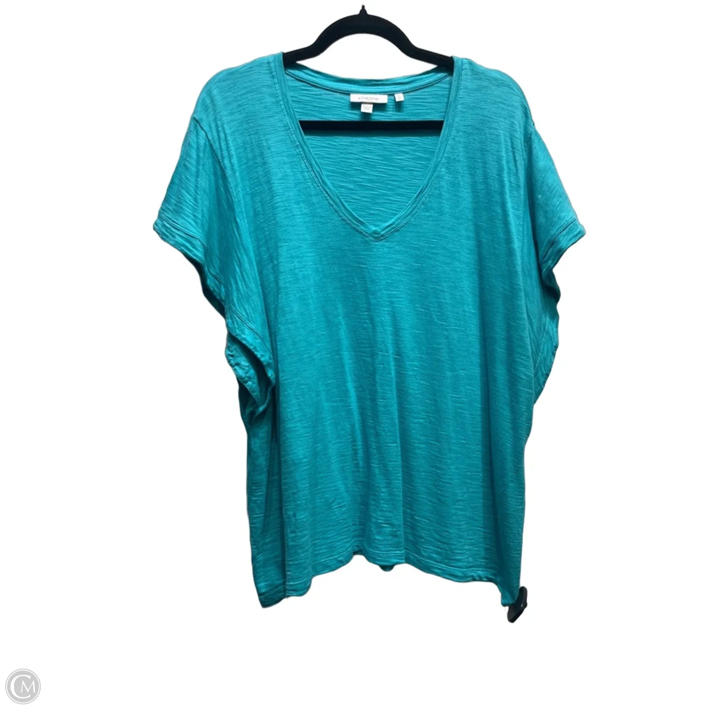 Top Short Sleeve By Chicos In Teal, Size: Xl