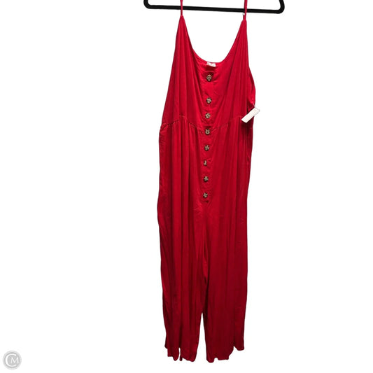 Jumpsuit By Zigzag Stripe In Red, Size: 2x