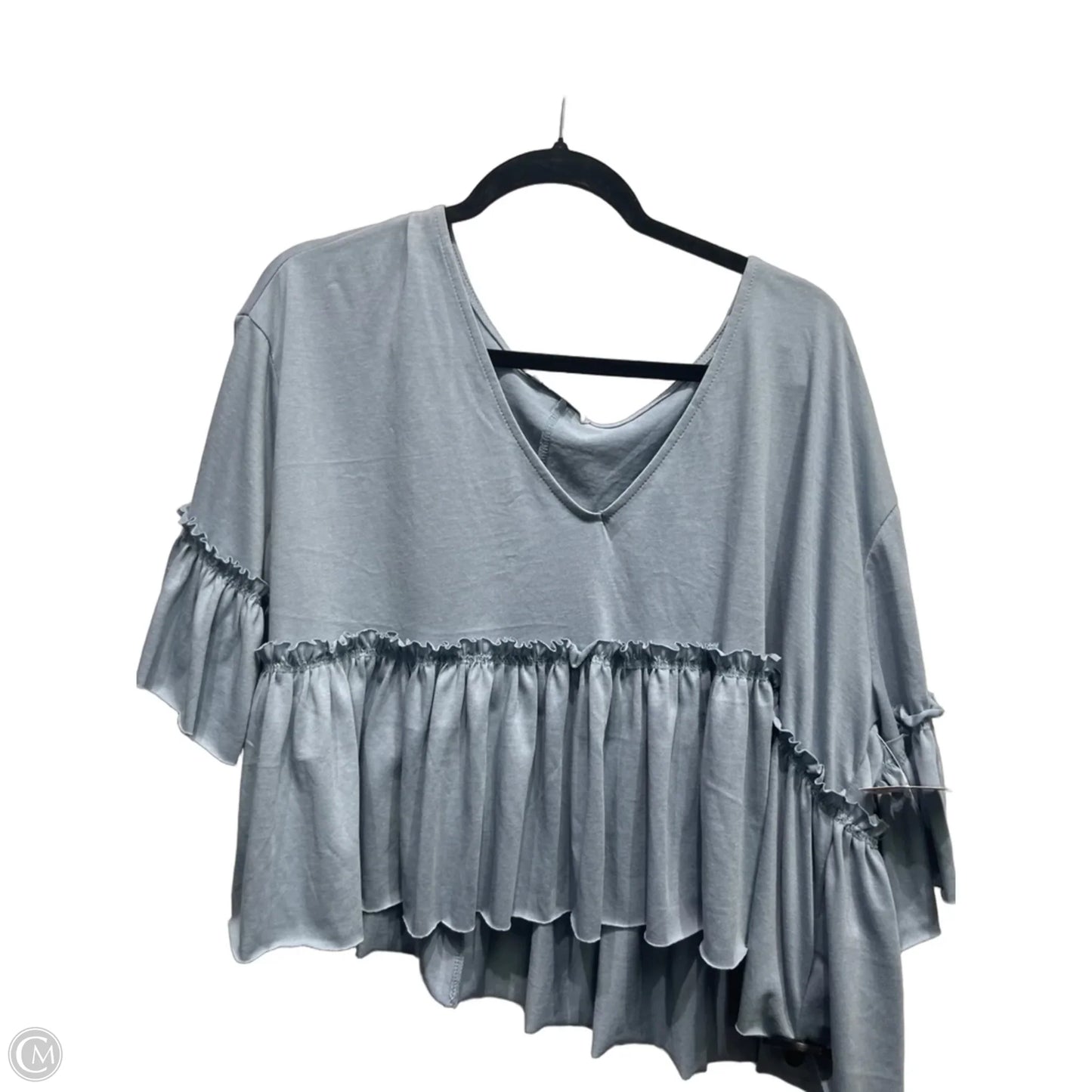 Top Short Sleeve By Hype In Blue, Size: L