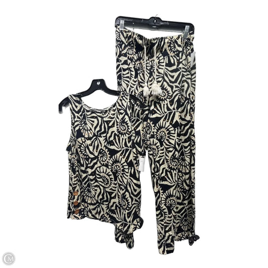 Pants Set 2pc By Nicole Miller In Black & Brown, Size: L