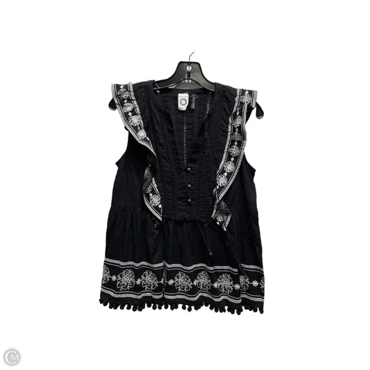 Top Short Sleeve By Anthropologie In Black & White, Size: 4