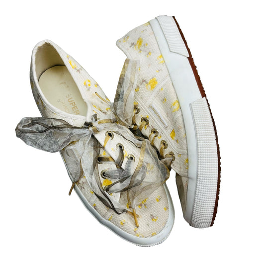 Cream & Yellow Shoes Sneakers Superga, Size 7