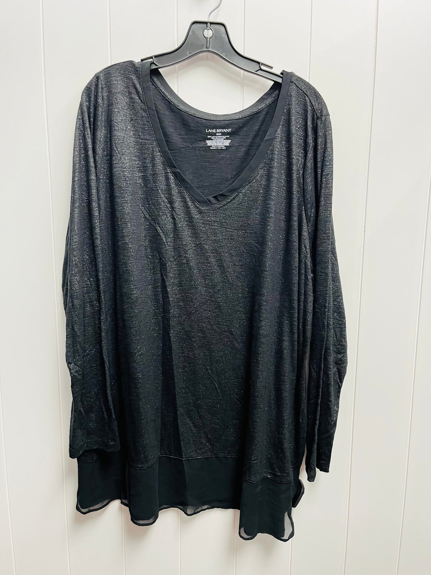 Top Long Sleeve By Lane Bryant In Black & Silver, Size: 1x