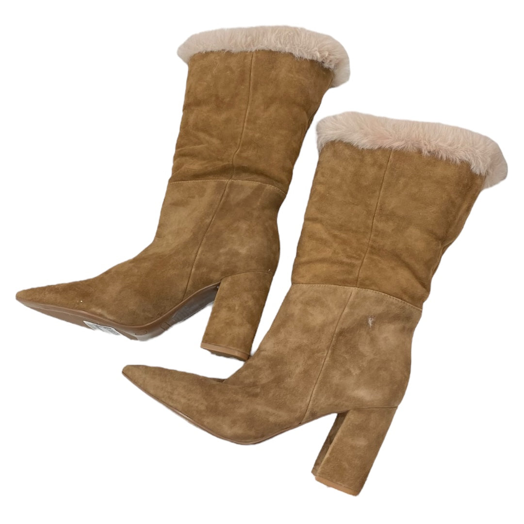 Boots Ankle Heels By Nine West In Brown, Size:7.5