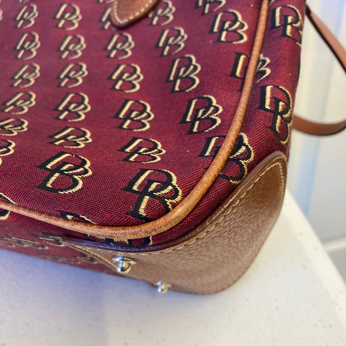 Handbag Designer By Dooney And Bourke In Maroon, Size:Medium