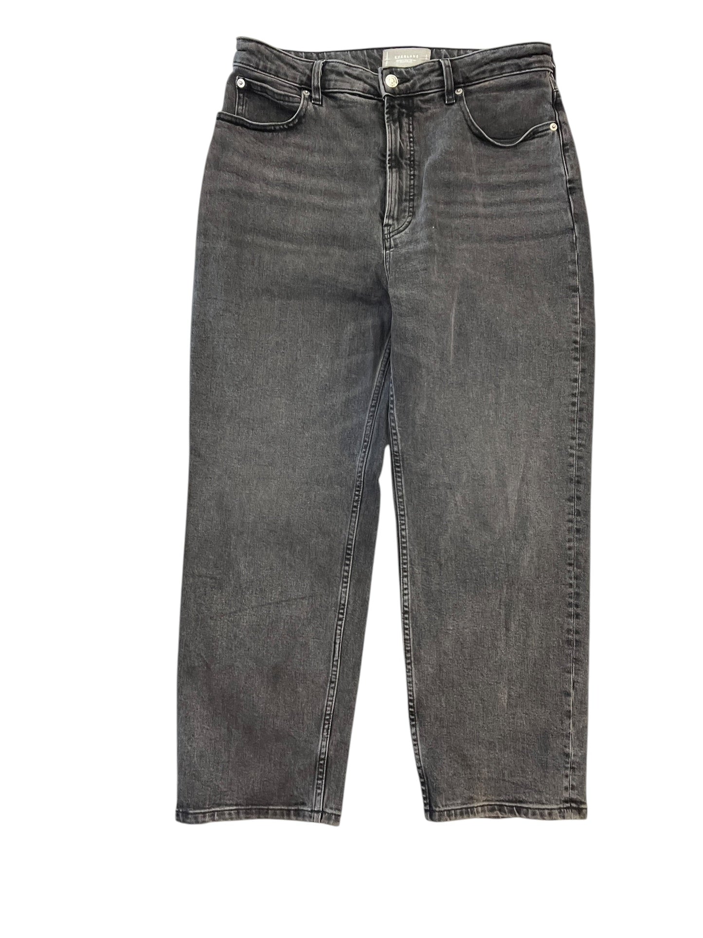 Jeans Straight By Everlane In Black Denim, Size:14