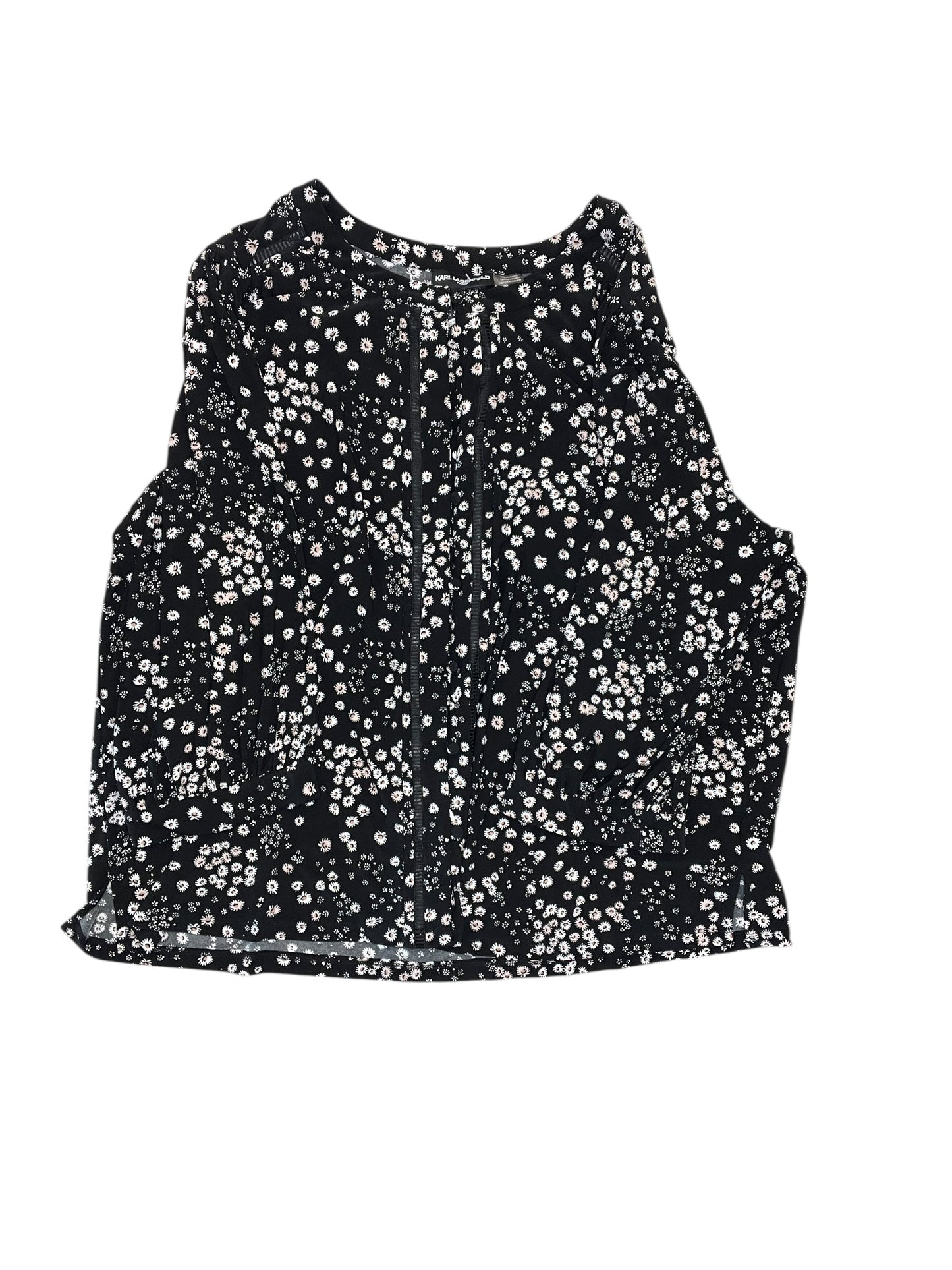 Top 3/4 Sleeve Designer By Karl Lagerfeld In Floral Print, Size:2X