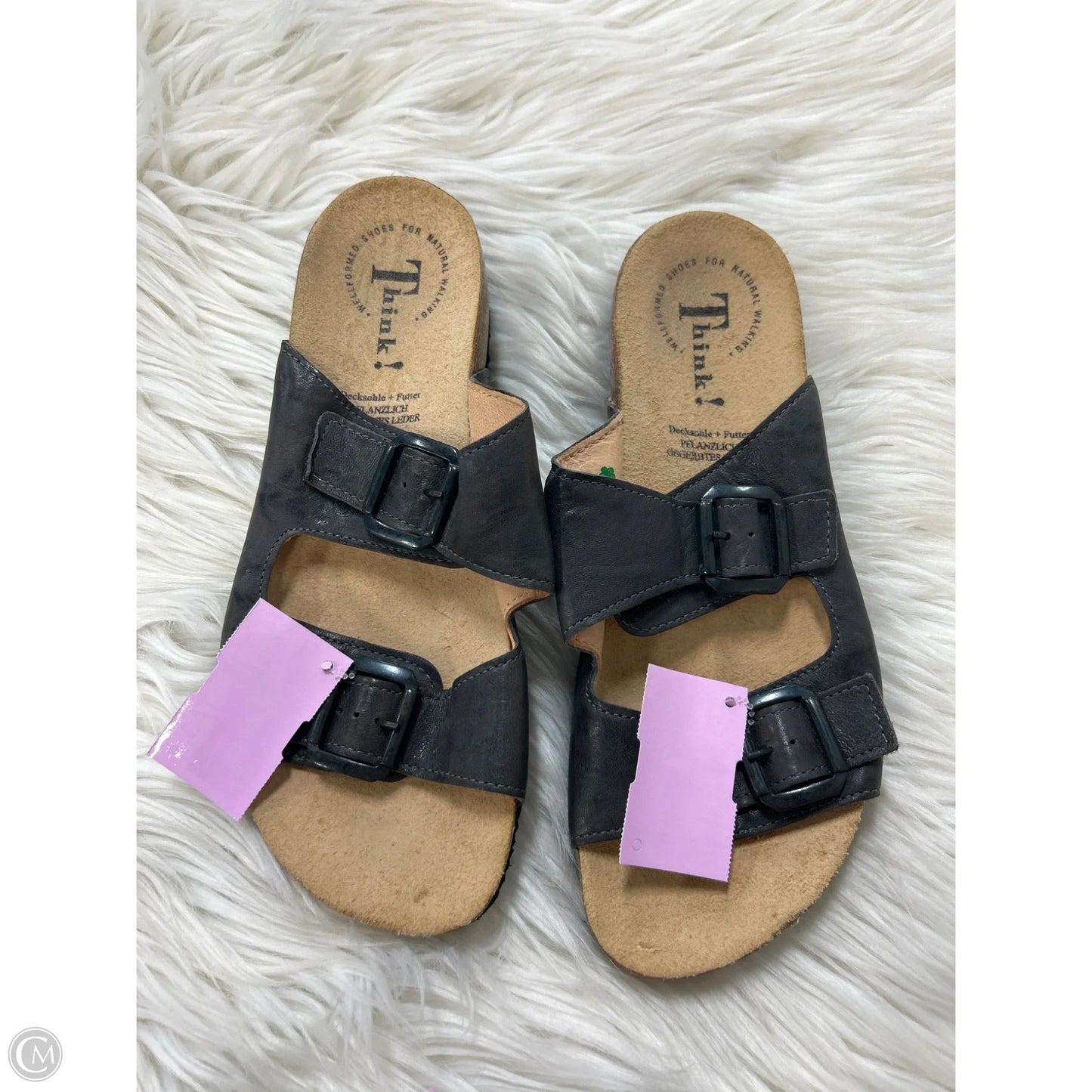 Sandals Flats By Think In Black, Size: 6.5