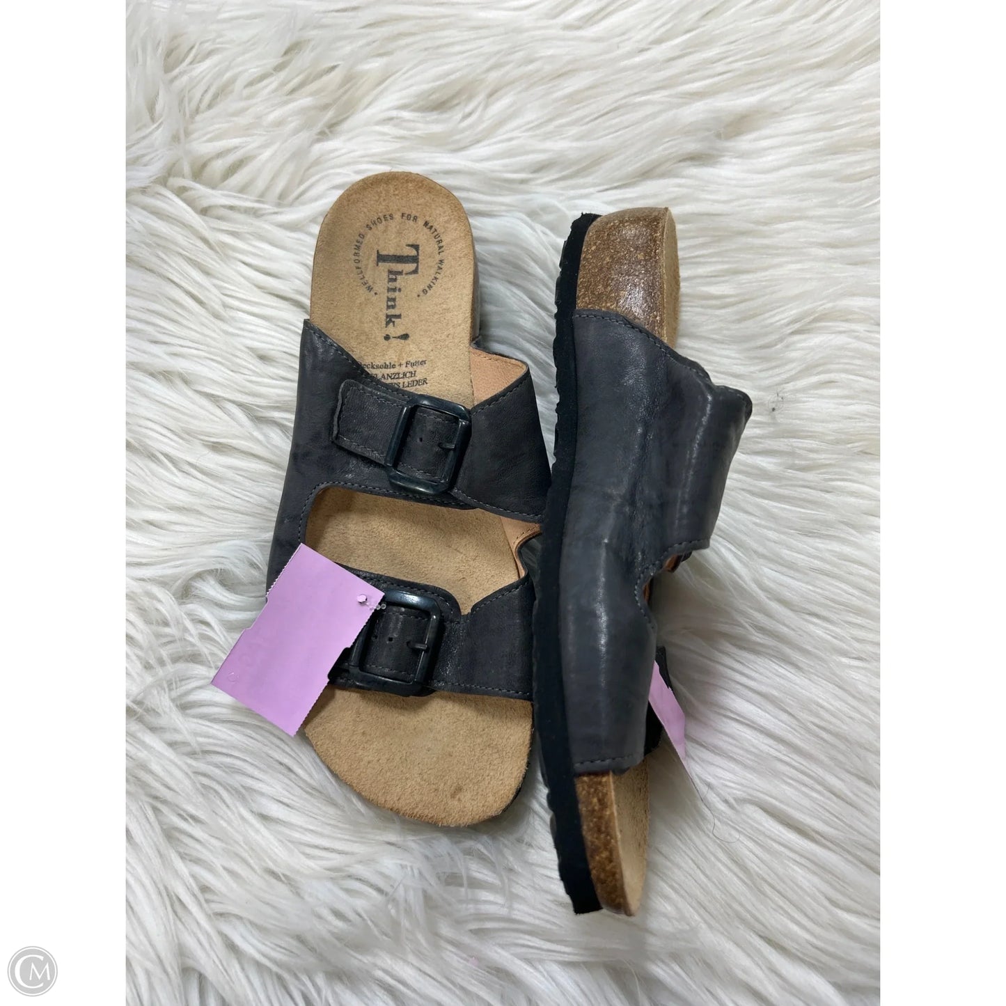Sandals Flats By Think In Black, Size: 6.5