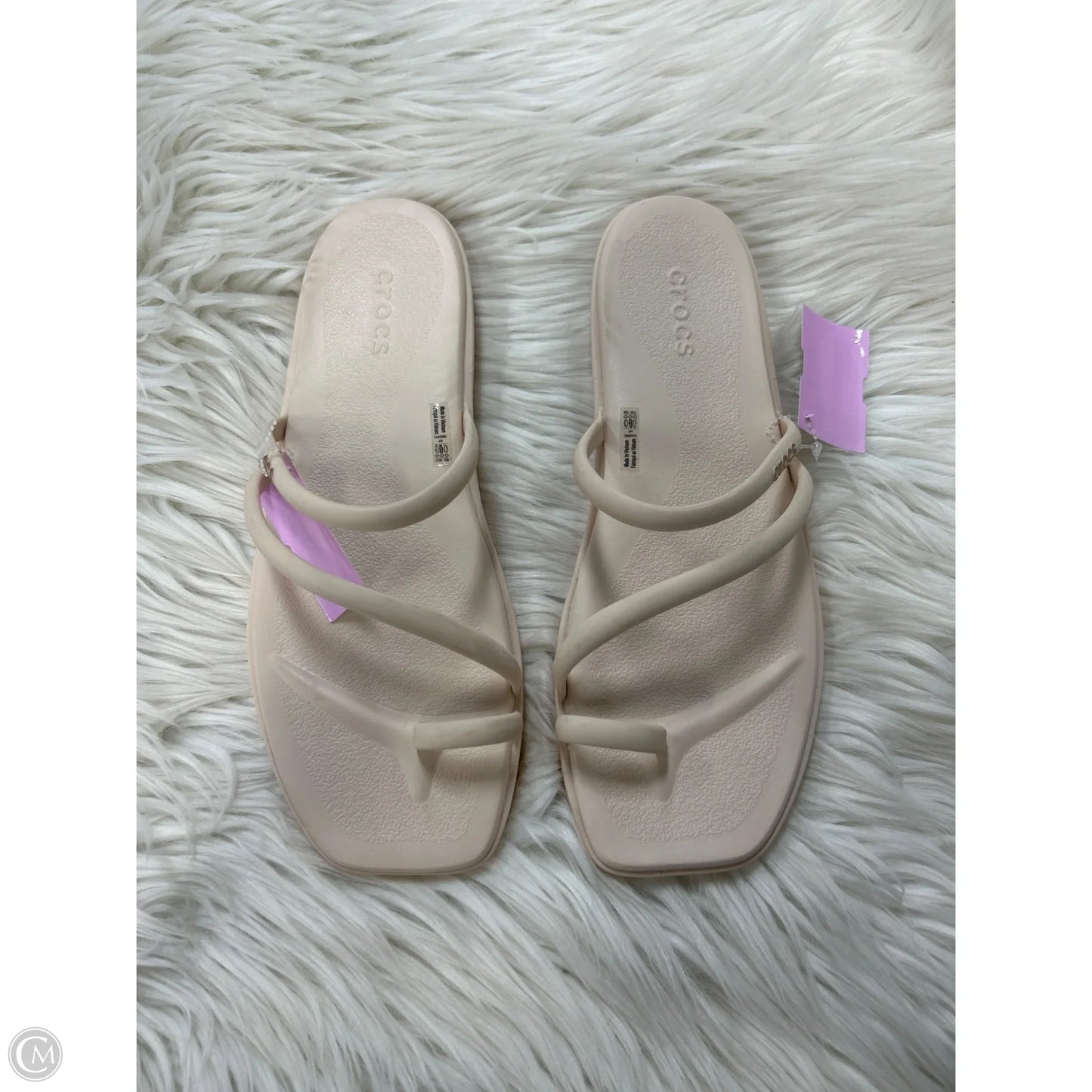 Sandals Flip Flops By Crocs In Cream, Size: 9