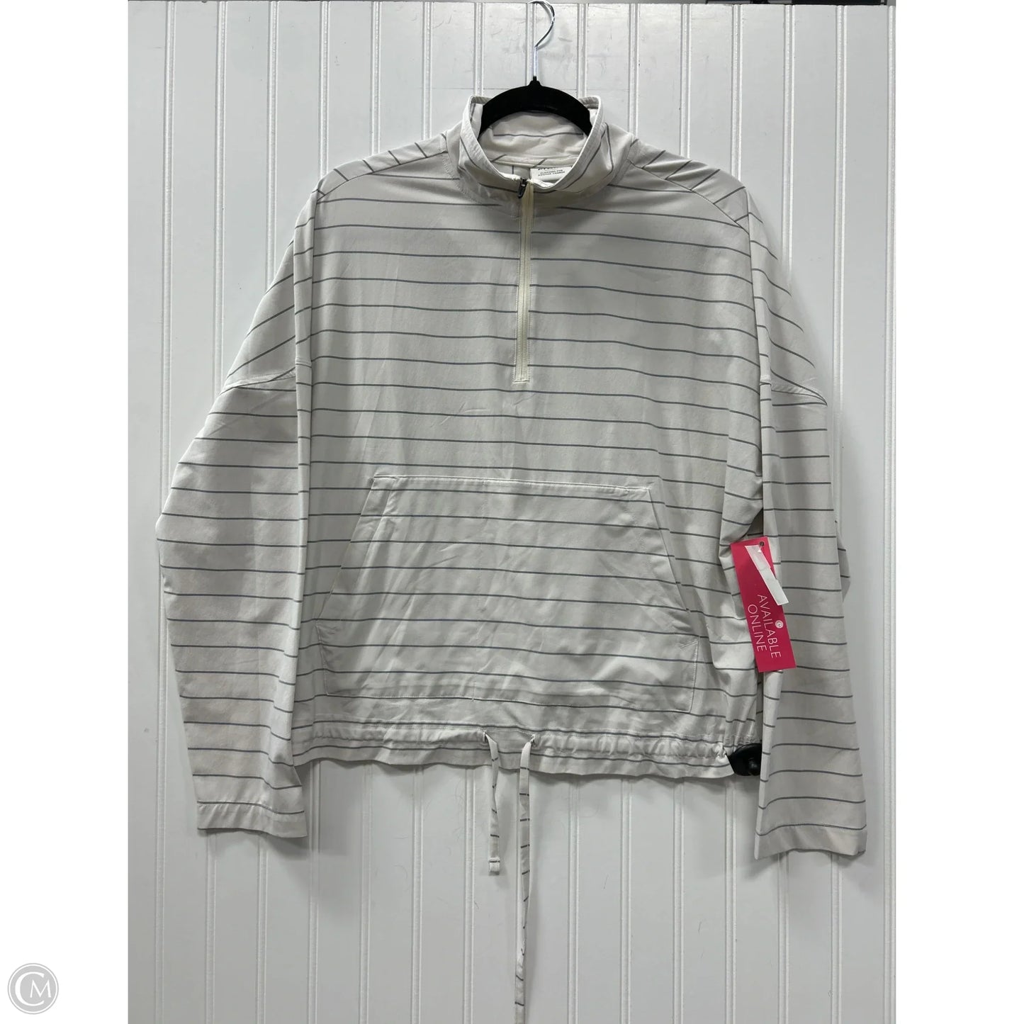 Athletic Top Long Sleeve Collar By Prana In White, Size: M