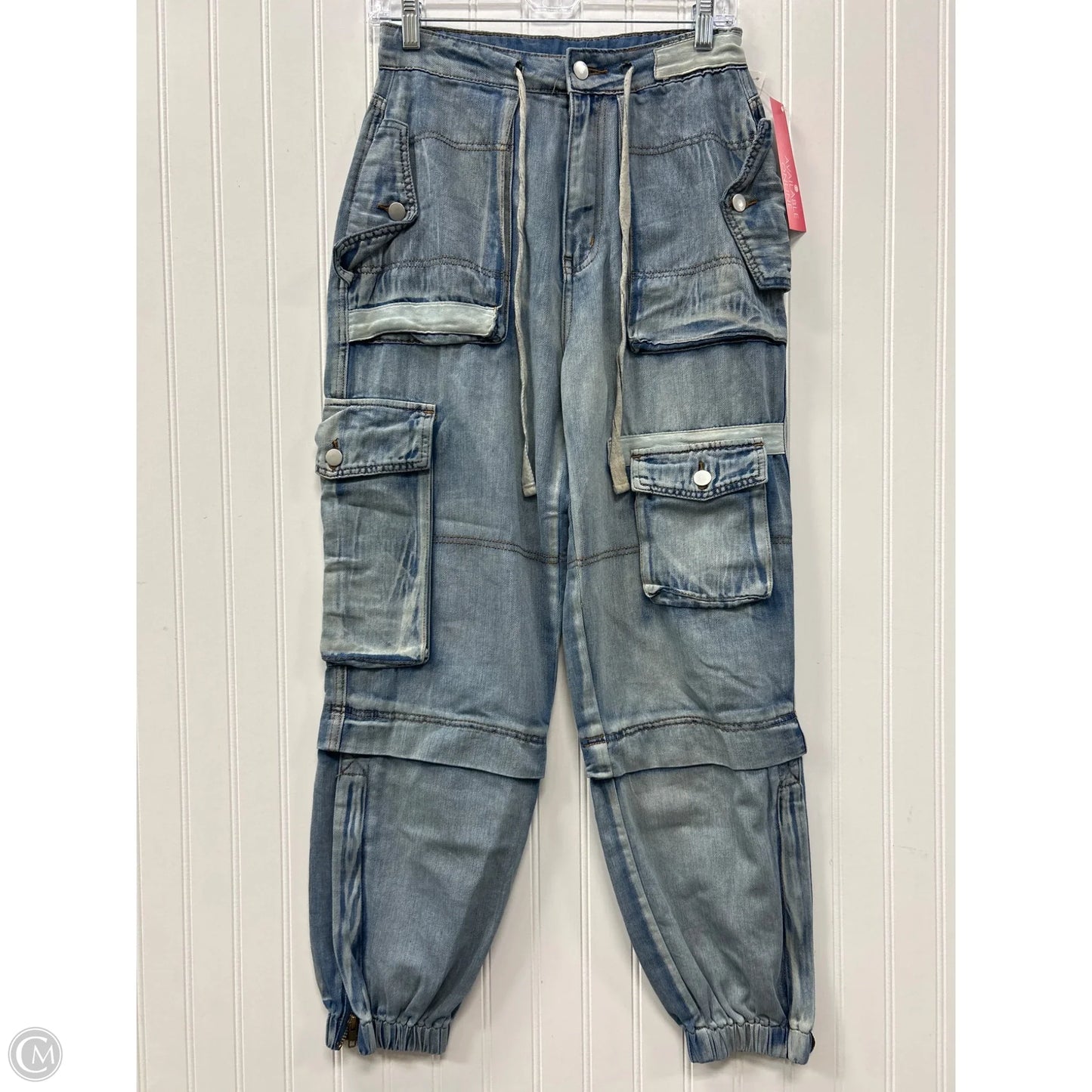 Pants Joggers By Pol In Blue Denim, Size: S