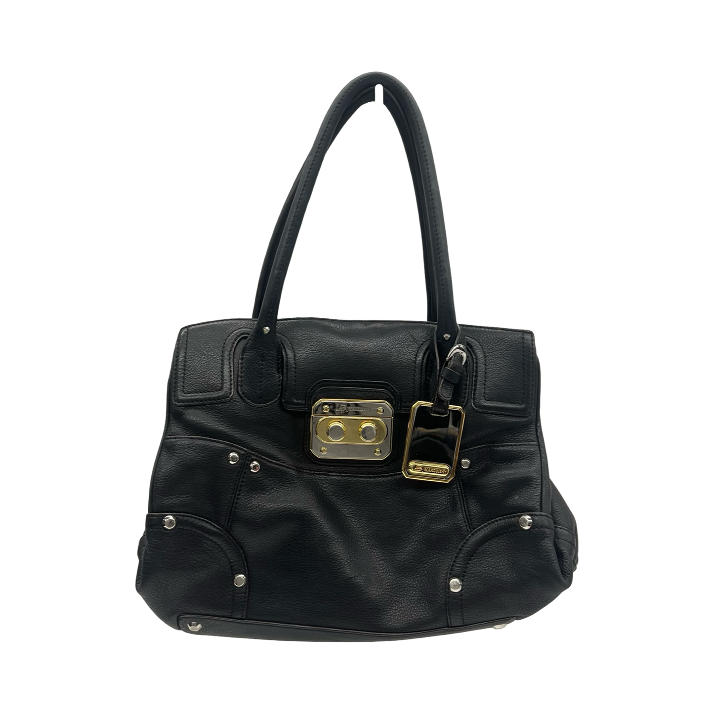 Handbag Leather By B. Makowsky In Black, Size:Medium