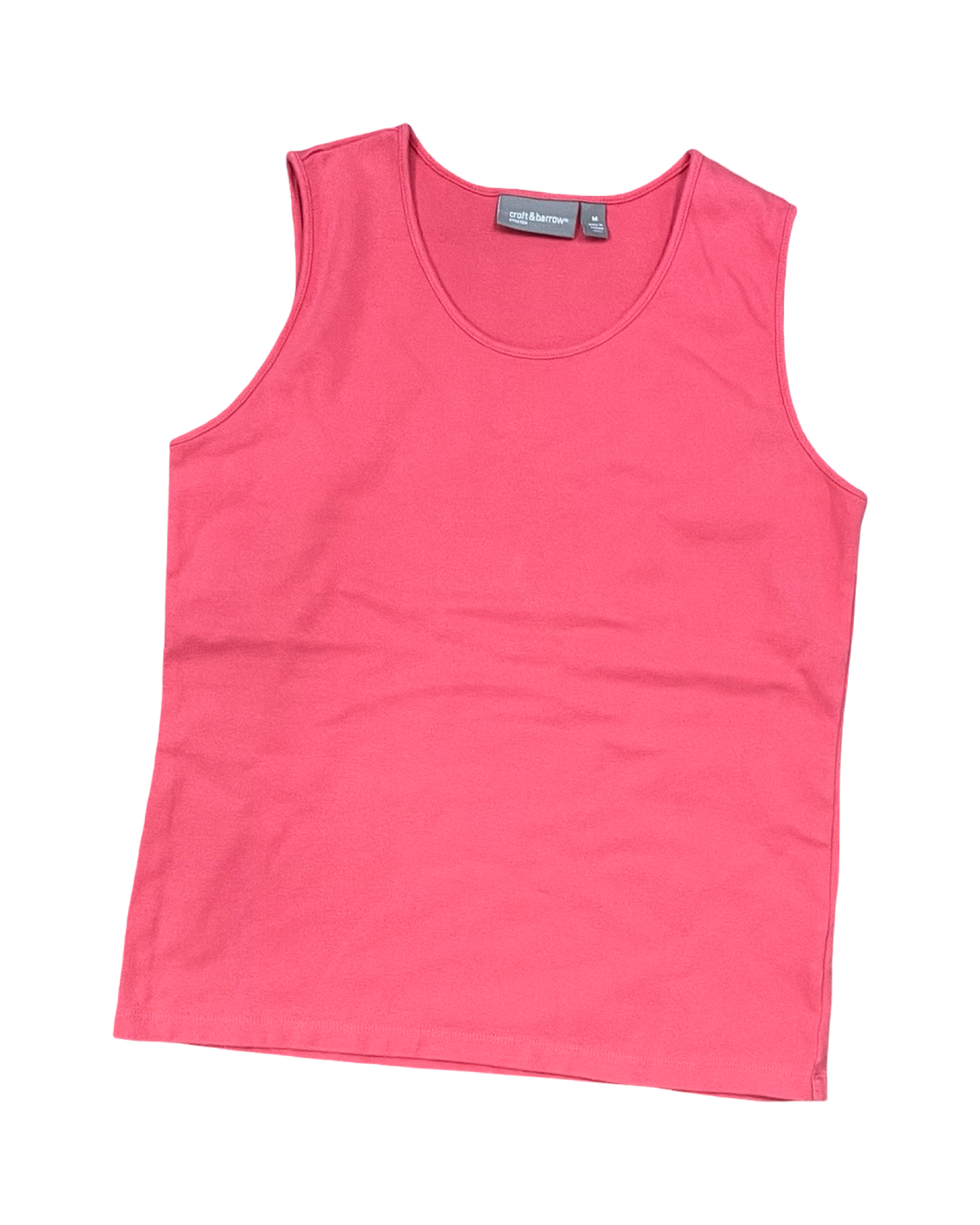 Top Sleeveless Basic By Croft And Barrow In Coral, Size:M