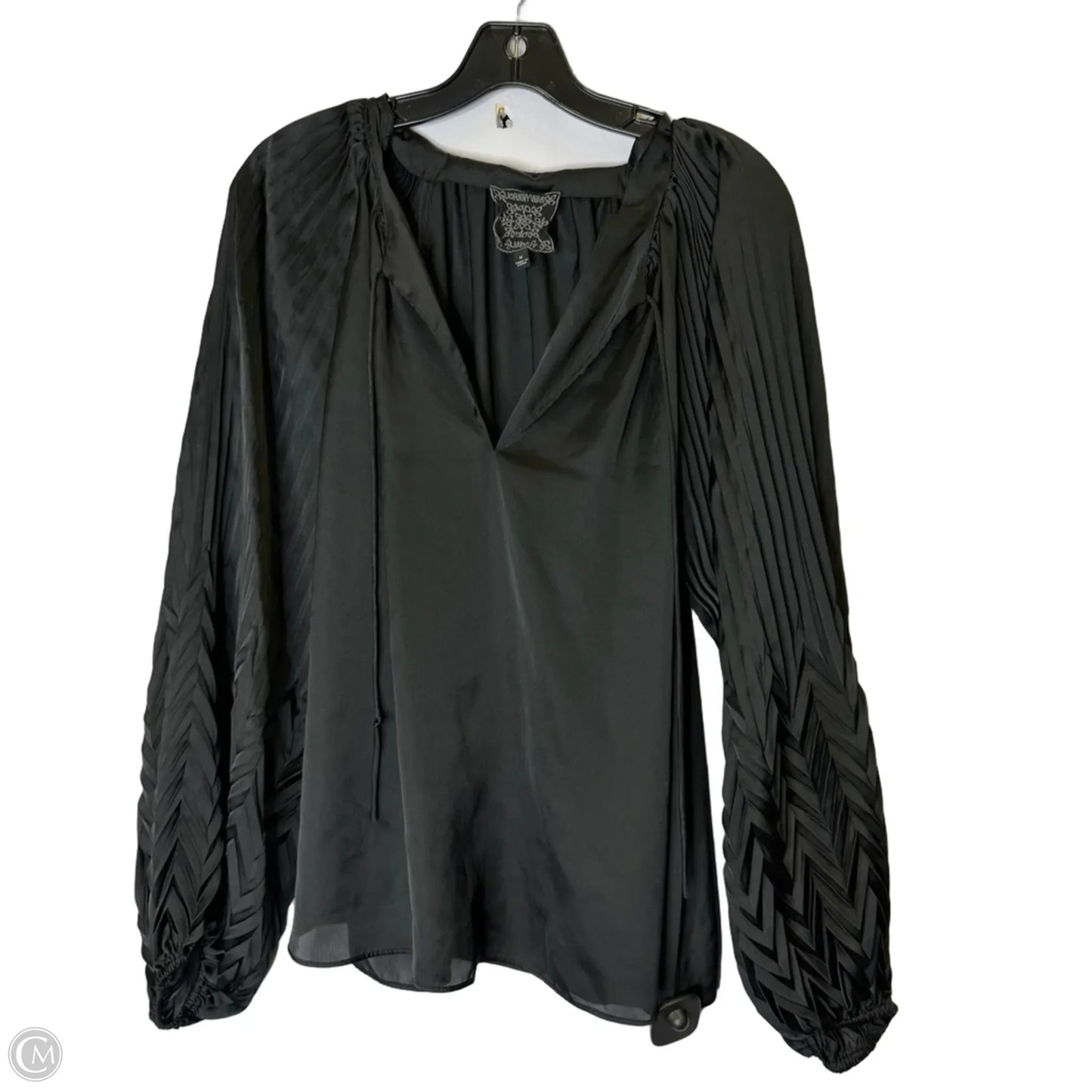 Blouse Long Sleeve By Johnny Was In Black, Size: M
