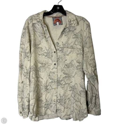 Jacket Shirt By Johnny Was In Cream, Size: M