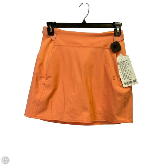 Athletic Skort By Lululemon In Orange, Size: 6