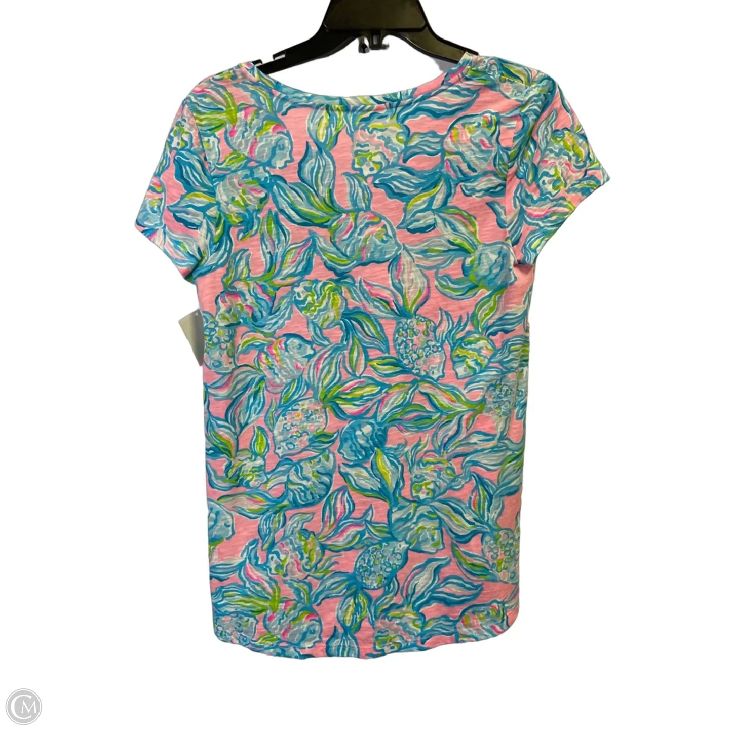Top Short Sleeve By Cmb In Blue & Pink, Size: S