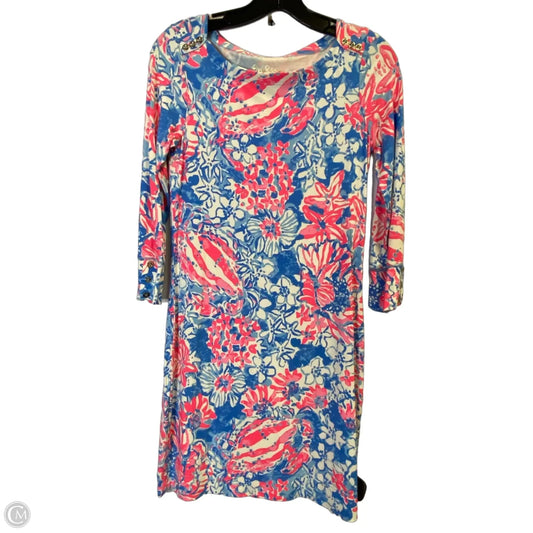 Dress Casual Midi By Cmb In Blue & Pink, Size: Xs