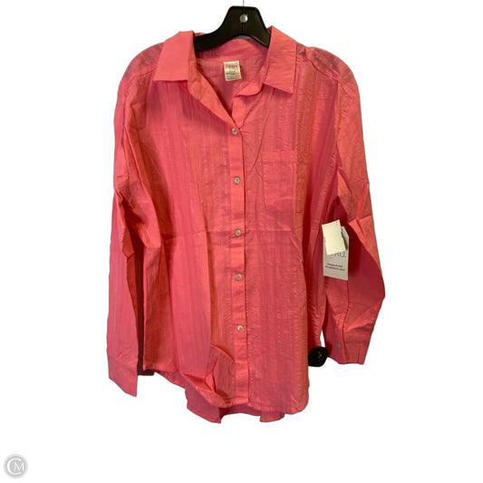 Top Long Sleeve By Time And Tru In Pink, Size: S