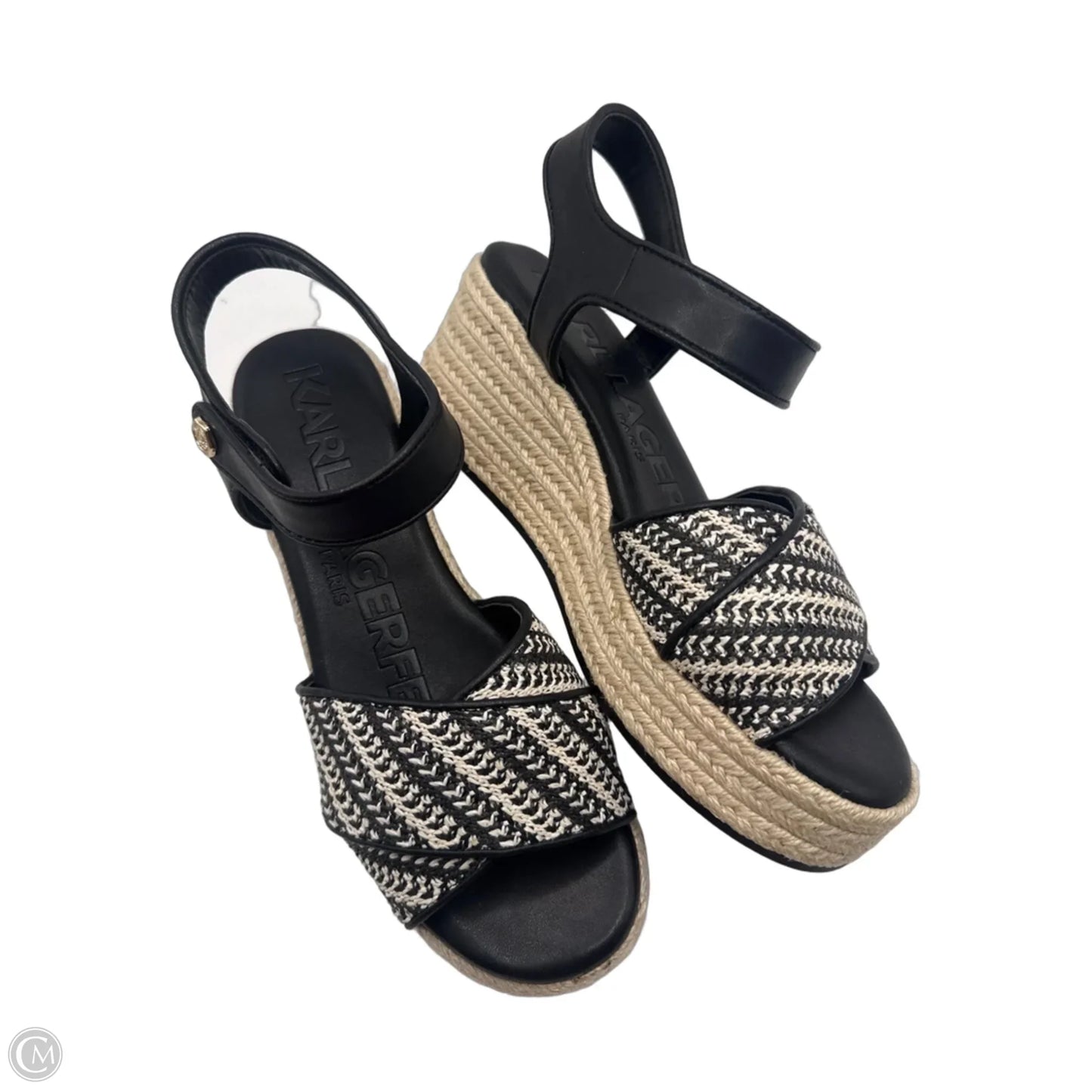 Sandals Designer By Karl Lagerfeld In Black, Size: 8.5