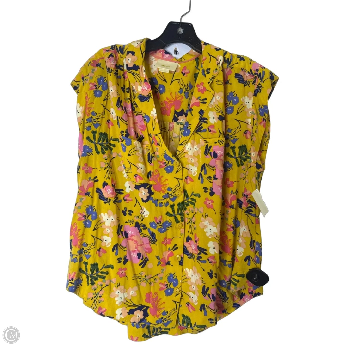 Top Short Sleeve By Maeve In Yellow, Size: L