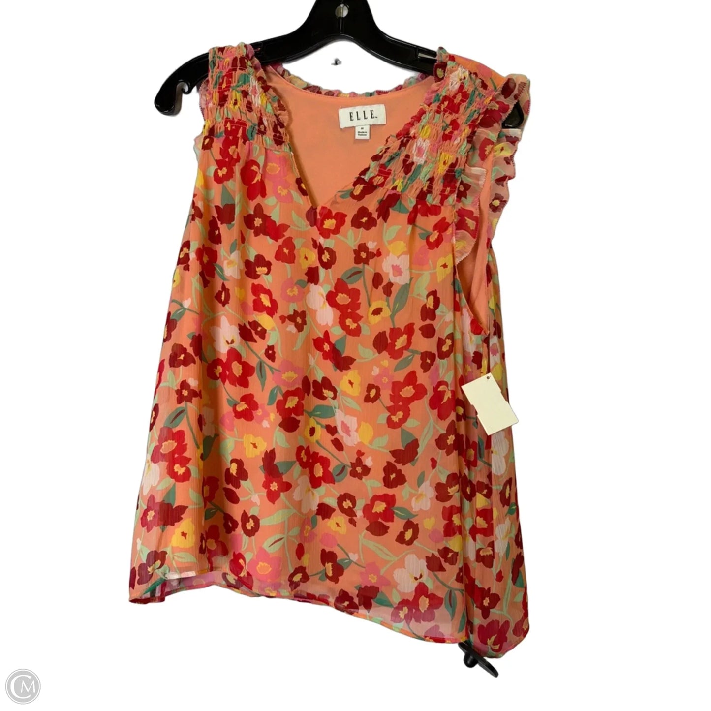 Blouse Sleeveless By Elle In Peach, Size: M