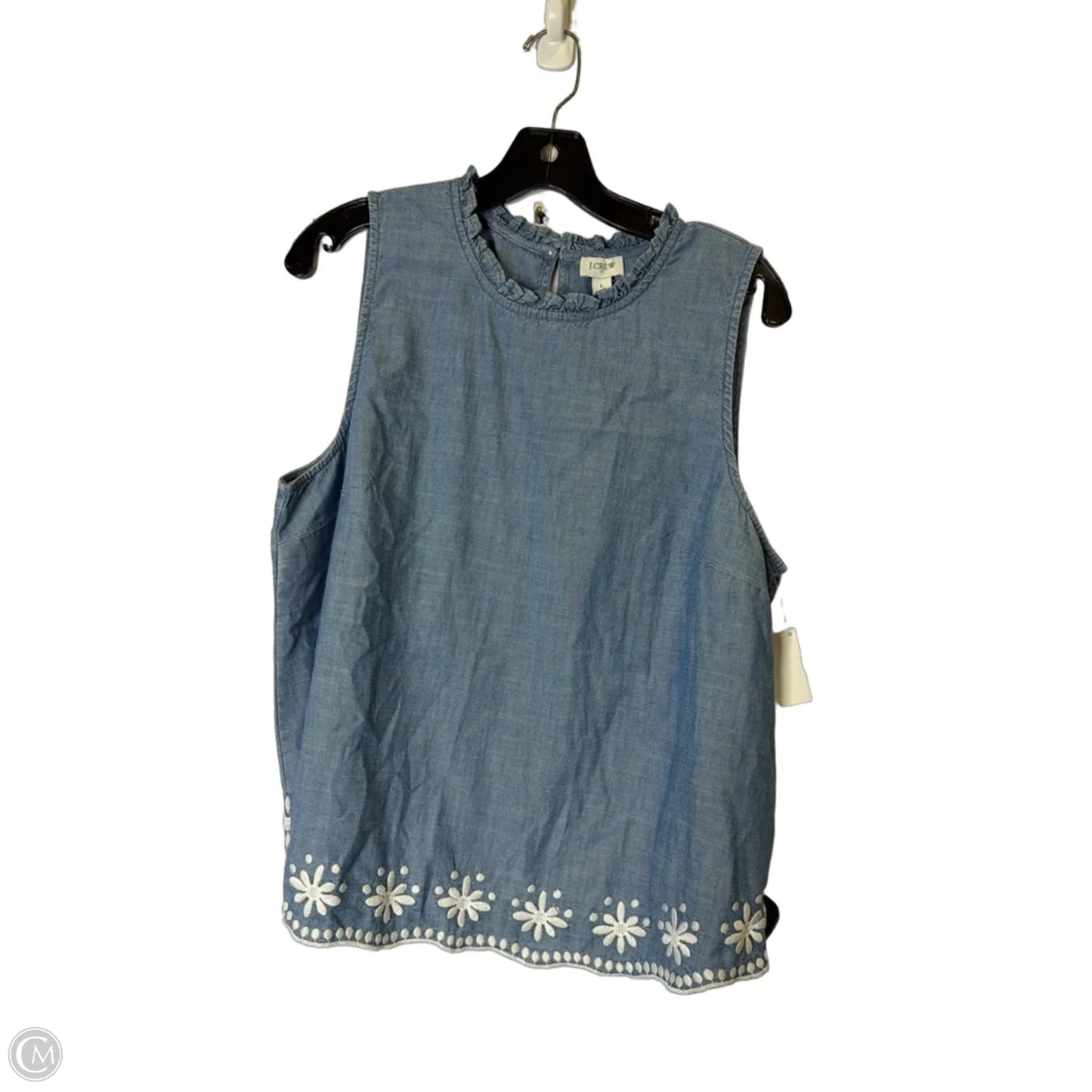 Top Sleeveless By J. Crew In Blue Denim, Size: L