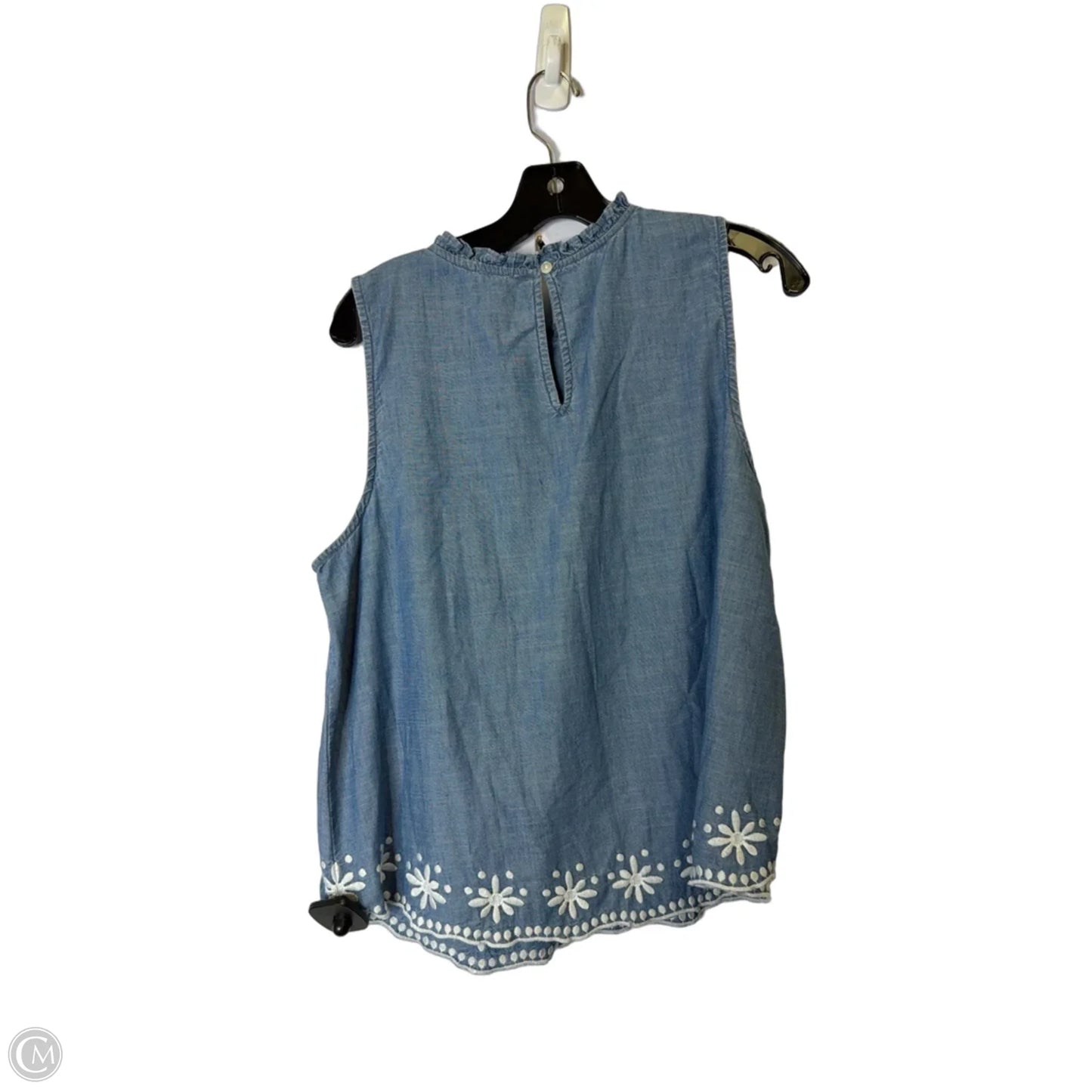 Top Sleeveless By J. Crew In Blue Denim, Size: L