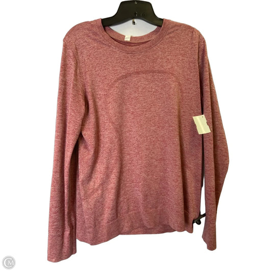 Athletic Top Long Sleeve Crewneck By Lululemon In Red, Size: 10