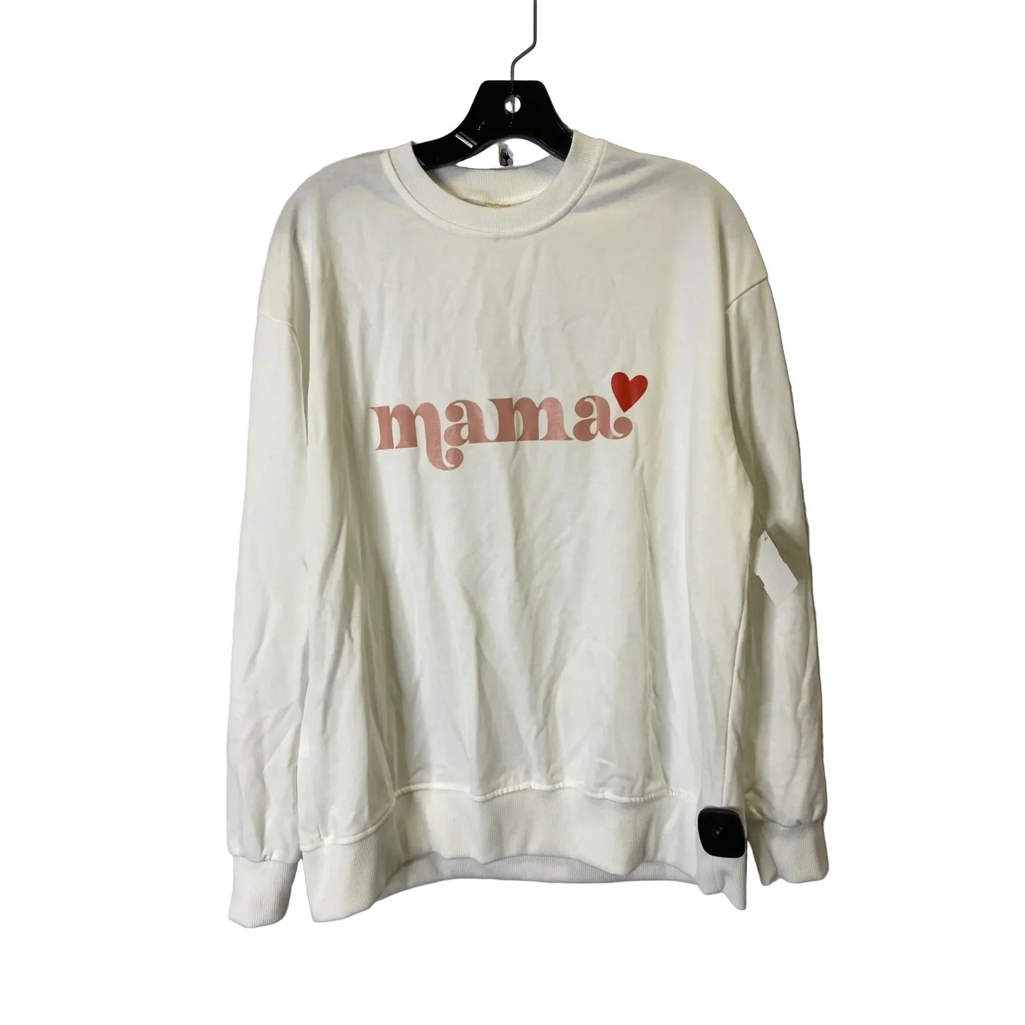 Sweatshirt Crewneck By Clothes Mentor In White, Size: M