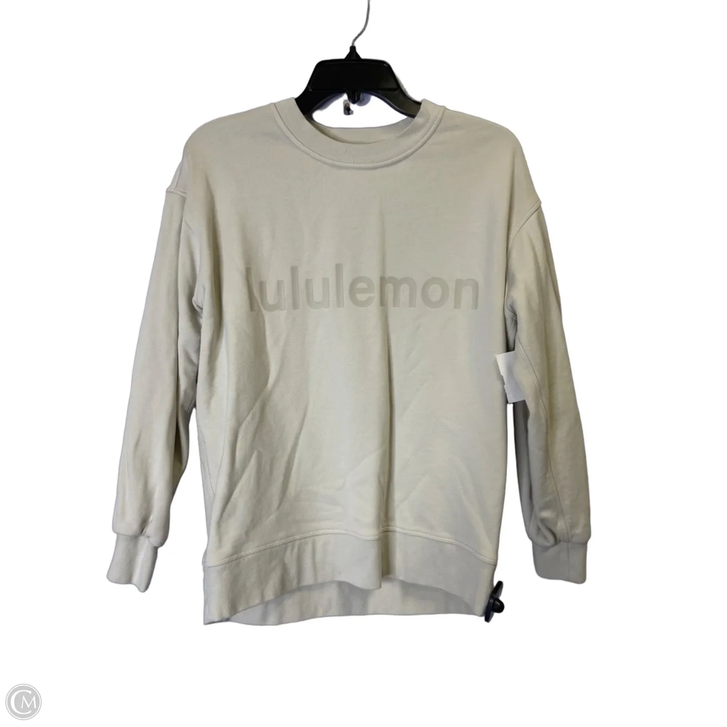 Athletic Sweatshirt Crewneck By Lululemon In Cream, Size: Xs