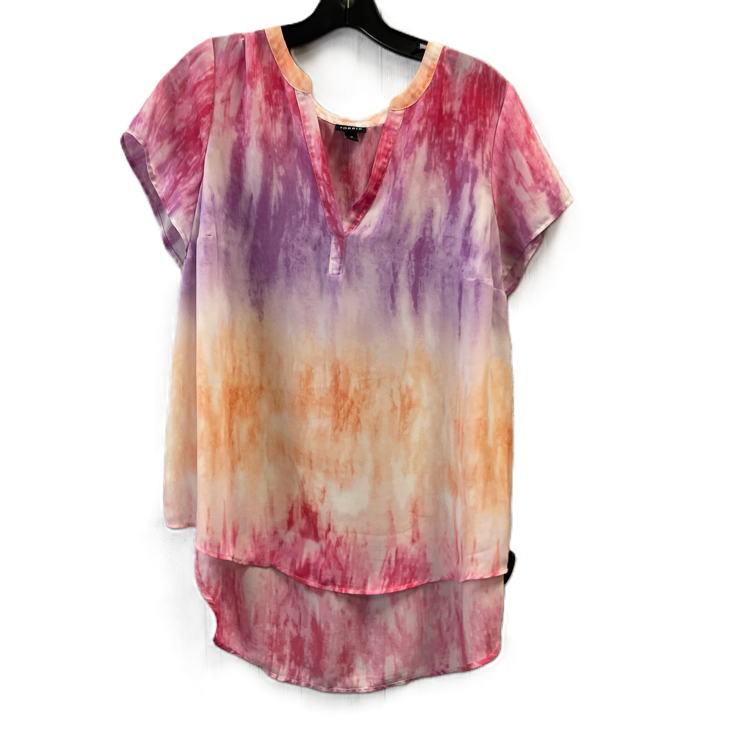 Tie Dye Print Top Short Sleeve By Torrid, Size: L