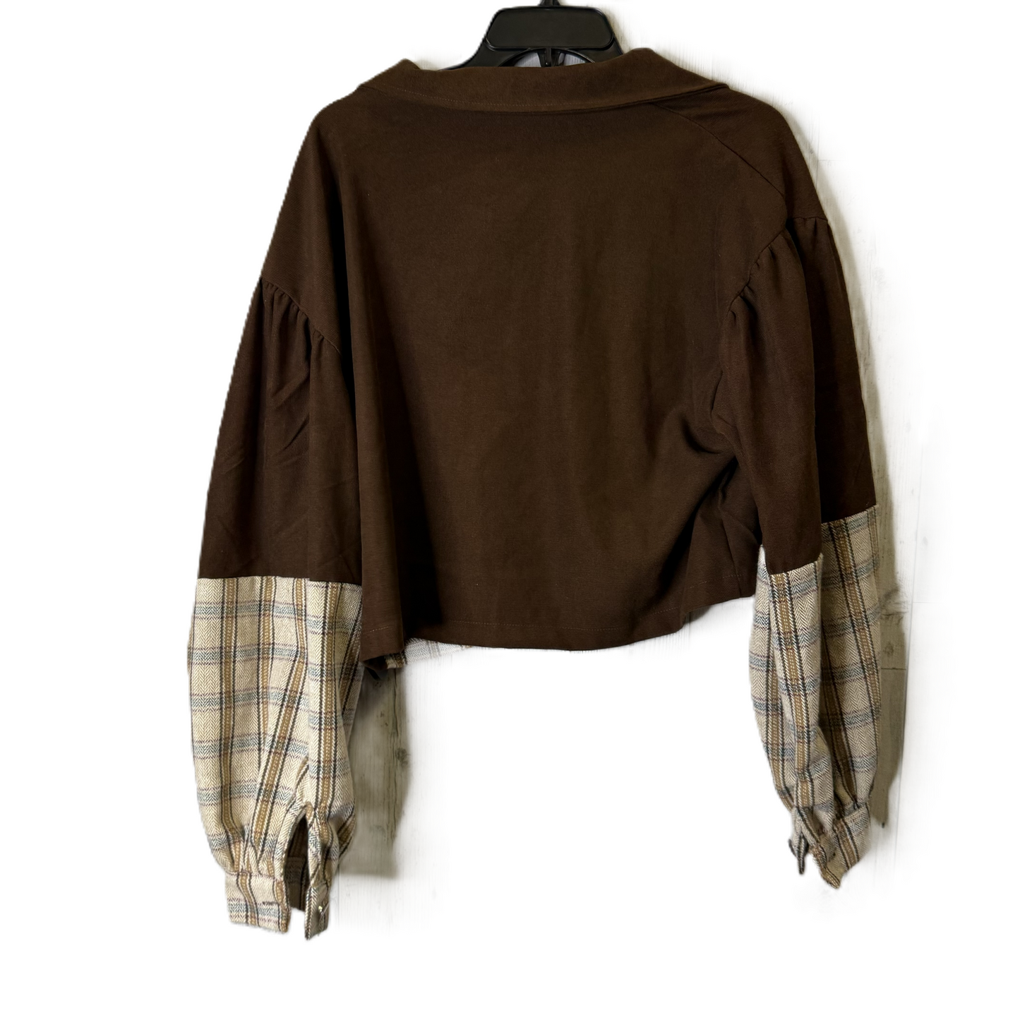 Jacket Shirt By Shein In Brown, Size: L