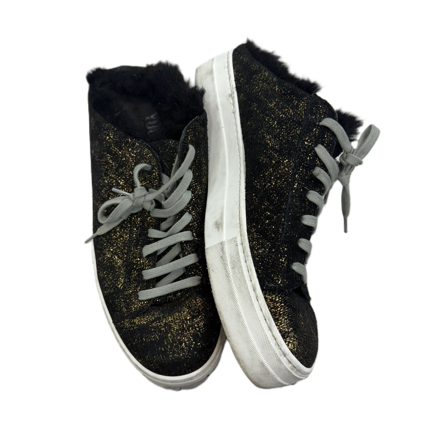 Shoes Sneakers By P448 In Black & Gold, Size: 9.5