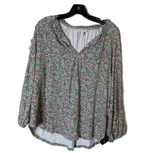 Top Long Sleeve By Wonderly In Green, Size: L