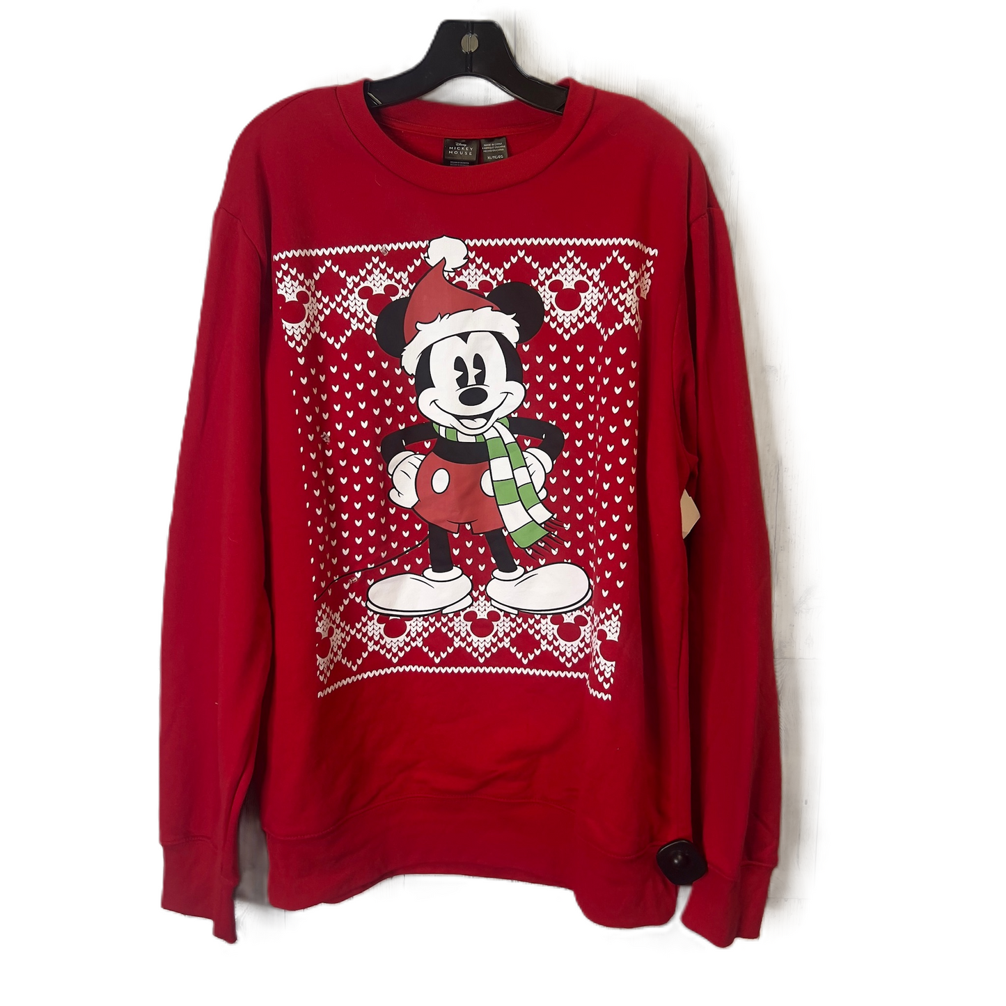 Sweatshirt Crewneck By Disney Store In Red, Size: Xl