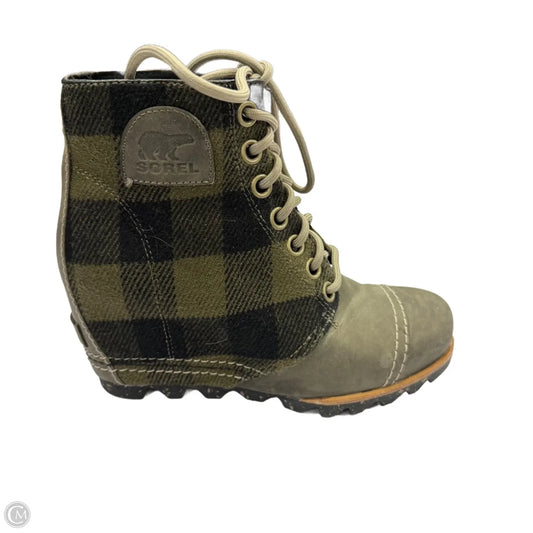 Boots Ankle Heels By Sorel In Green, Size: 7