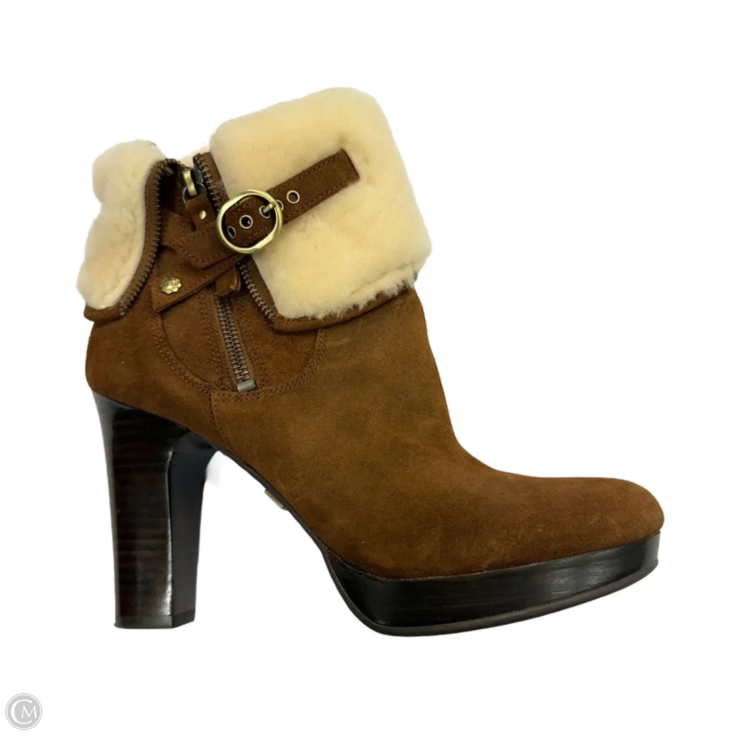 Boots Designer By Ugg In Brown, Size: 10