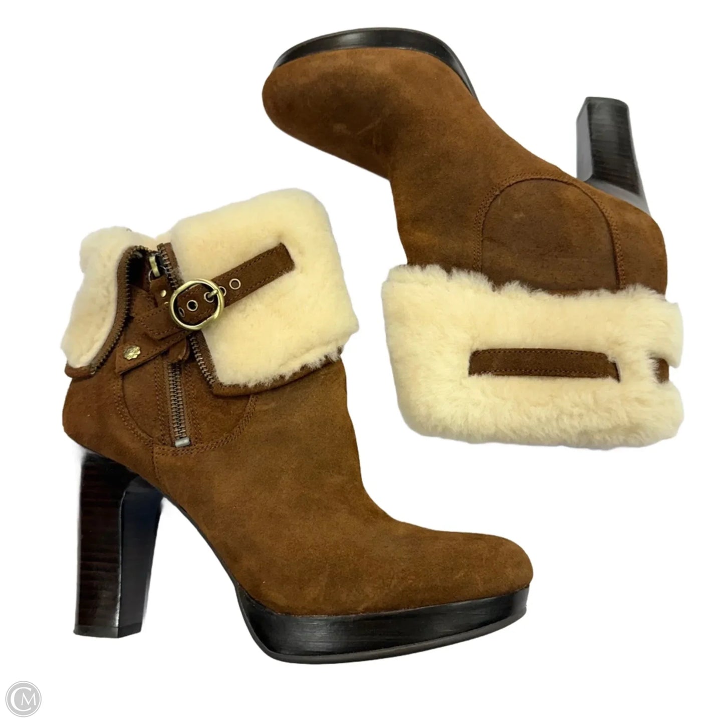 Boots Designer By Ugg In Brown, Size: 10