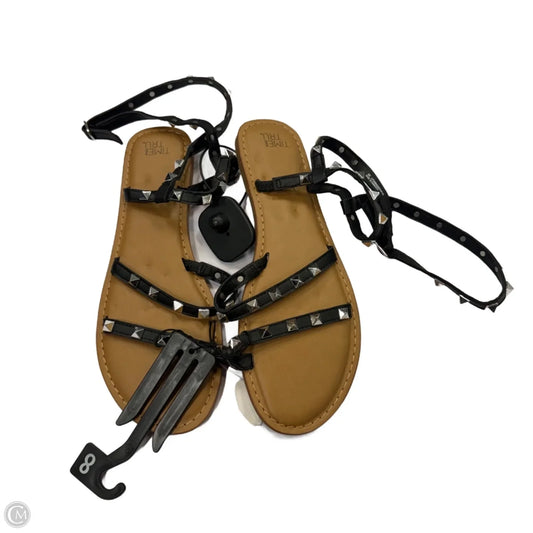 Sandals Flats By Time And Tru In Black, Size: 8